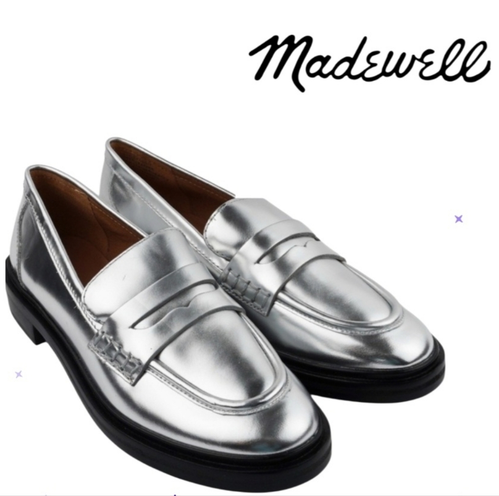 MADEWELL Vernon Metallic Slip-On Loafers NWT